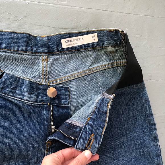 ASOS Denim Maternity Jeans Size 6 NWT Barrel Leg Balloon Leg Taper Dark Wash - Picture 8 of 12